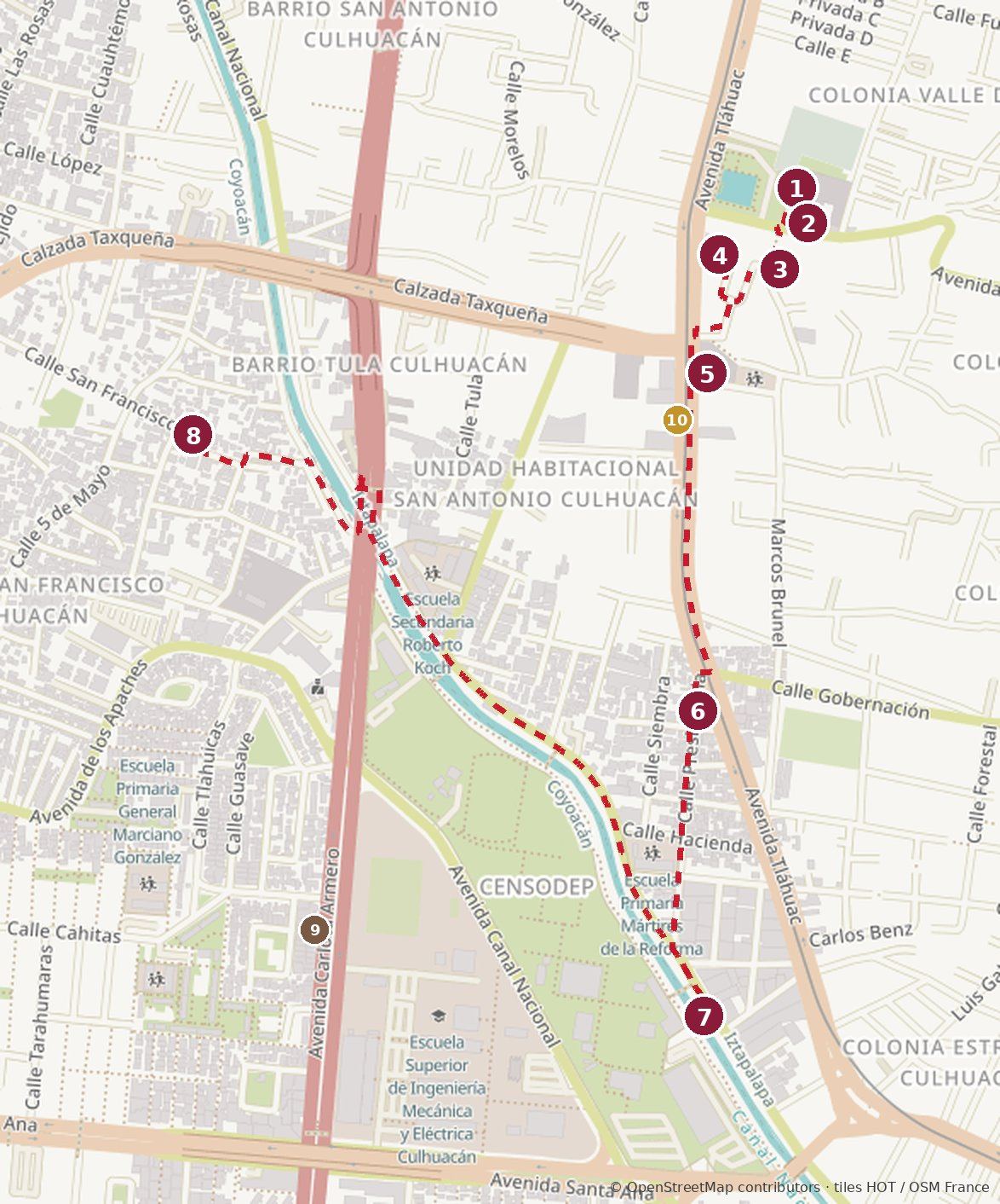 Culhuacán on Foot map